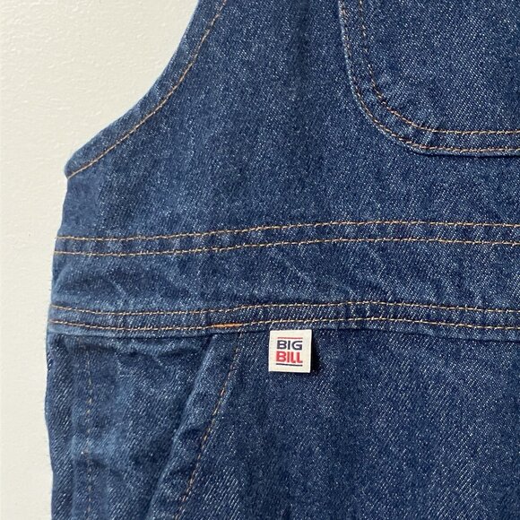 Vintage Big Bill Overalls Mens 42 Blue Denim Workwear Dungaree Bib One Piece Zip - Picture 7 of 13